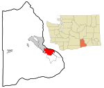 Benton County Washington Incorporated and Unincorporated areas Kennewick Highlighted